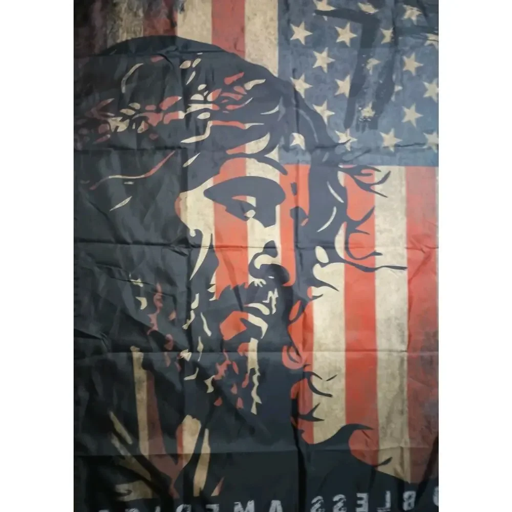 God Bless America 3 x 5 ft Flag USA Jesus Christ and Cross Patriotic Large New